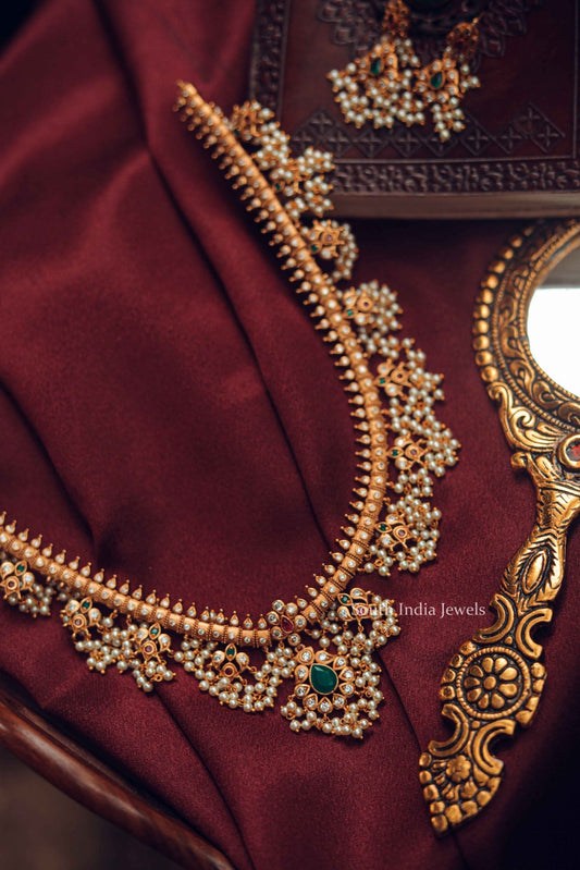 One Gram Gold Bridal Guttapusalu Design Haram