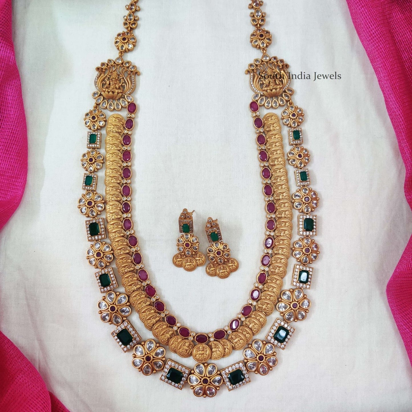 Elegant Double Layer Lakshmi Kasulaperu Haram