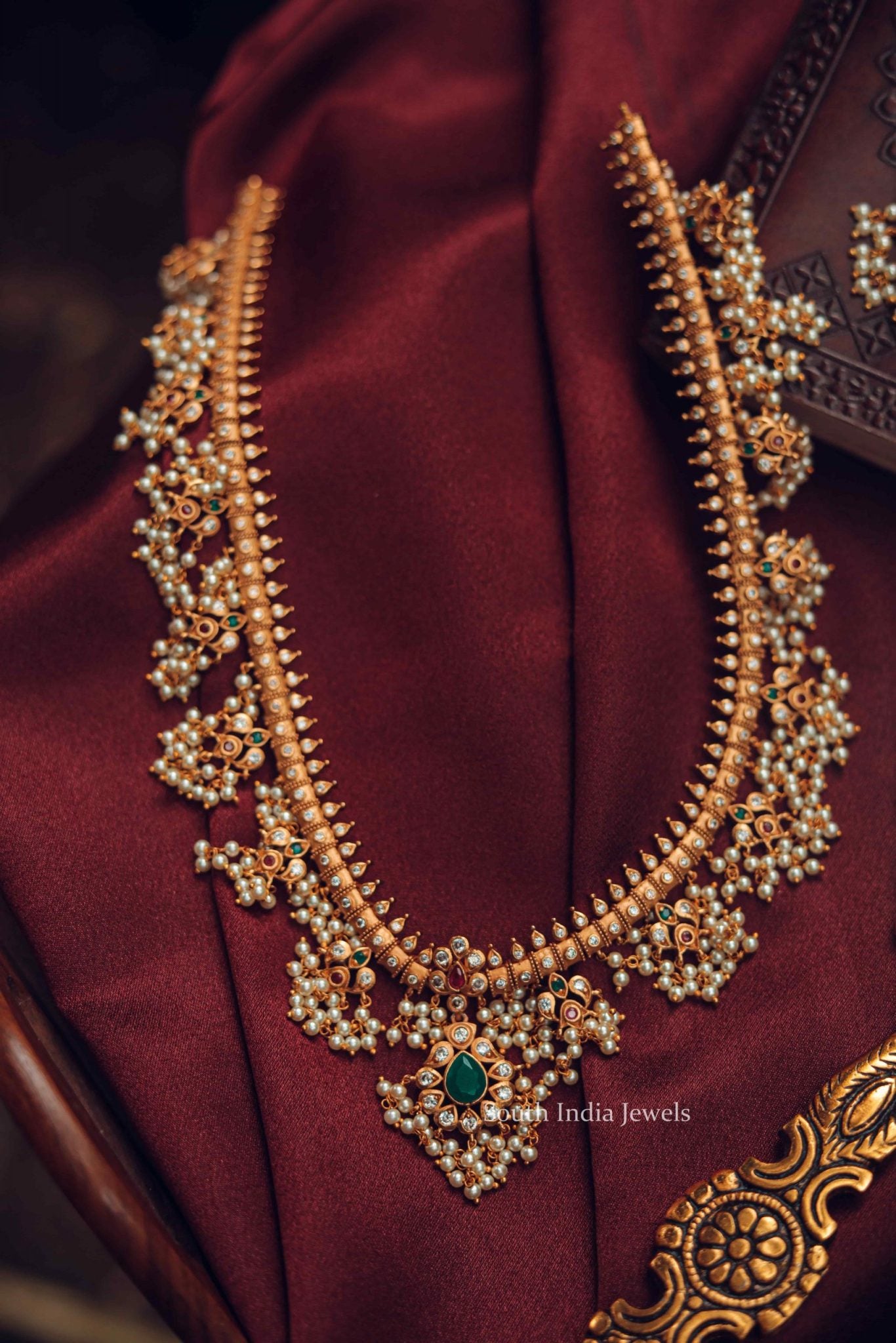 One Gram Gold Bridal Guttapusalu Design Haram